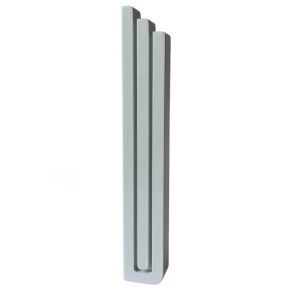 Picture of Aluminum Mezuzah Case David Scroll Modern Design White 12cm